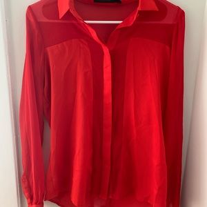 The Limited - red sheer blouse. Size small.